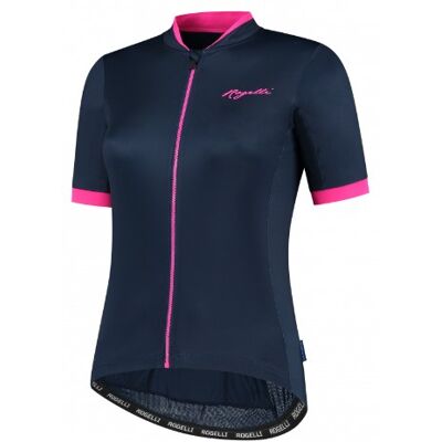 Rogelli Damcykeltröja Blå/Rosa - Kortärmad, Race Fit, XL Rogelli Damcykeltröja Blå/Rosa - Kortärmad, Race Fit, XL