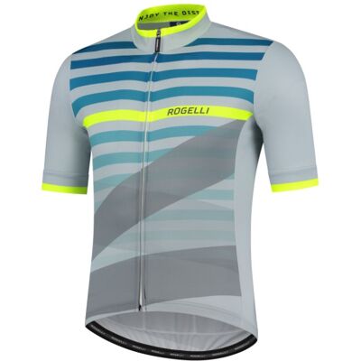 Rogelli Stripe Jersey - Grå/Blå/Neon Rogelli Stripe Jersey - Grå/Blå/Neon
