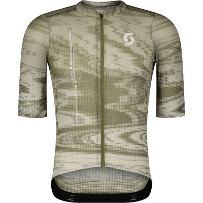Scott ULTD. SL kortärmad cykeltröja cotton white/hay green herr Scott ULTD. SL kortärmad cykeltröja cotton white/hay green herr