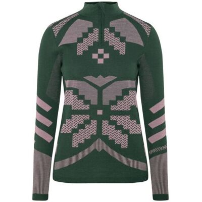 Kari Traa Faith Half Zip underställströja merino grön dam Kari Traa Faith Half Zip underställströja merino grön dam