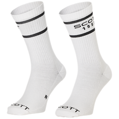 Scott Casual Retro Crew cykelstrumpor vit/svart Scott Casual Retro Crew cykelstrumpor vit/svart