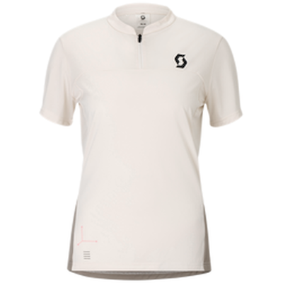 Scott Vertic Zip Tee cykeltröja kortärmad vit/beige dam Scott Vertic Zip Tee cykeltröja kortärmad vit/beige dam
