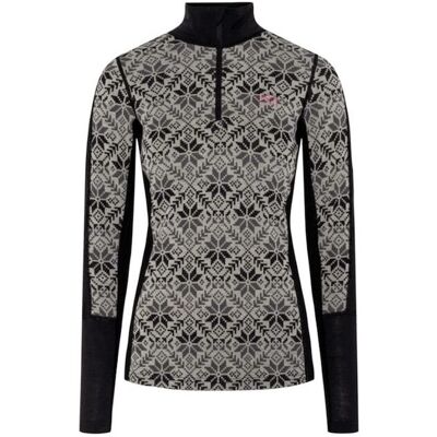 Kari Traa Anna baselayer half-zip merino svart/vit dam Kari Traa Anna baselayer half-zip merino svart/vit dam