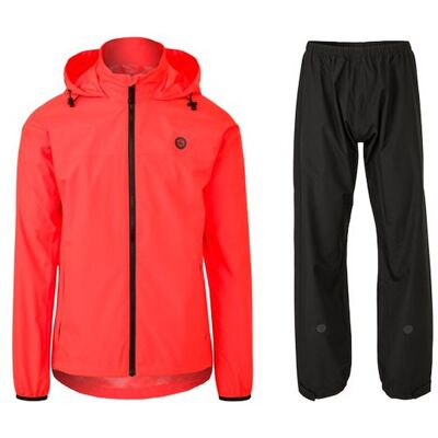 AGU GO regnställ Essential hi-vis neon red unisex AGU GO regnställ Essential hi-vis neon red unisex