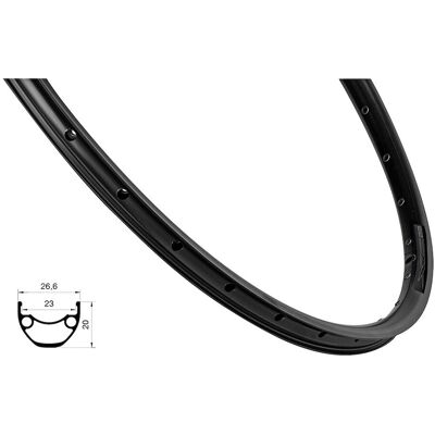 FORCE XC Basic fälg 29"(622x23) aluminium 36 ekrar hål skivbroms svart FORCE XC Basic fälg 29"(622x23) aluminium 36 ekrar hål skivbroms svart