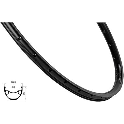 FORCE XC Basic fälg 29" (622x23) aluminium 36 ekerhål skivbroms svart FORCE XC Basic fälg 29" (622x23) aluminium 36 ekerhål skivbroms svart