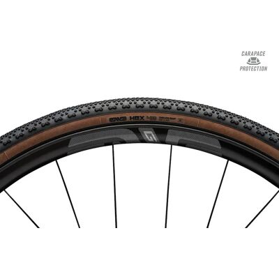 ENVE HEX TLR Carapace vikdäck gravel 700x48mm beige däcksidor ENVE HEX TLR Carapace vikdäck gravel 700x48mm beige däcksidor