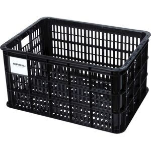 Basil Crate Återvunnen låda för pall eller pakethållare svart 50L öppen