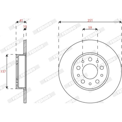 Bromsskivor Ferodo Ddf2777c Bak, Full, 2 Stycke Bromsskivor Ferodo Ddf2777c Bak, Full, 2 Stycke