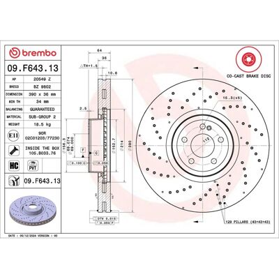 Bromsskiva Brembo 09.F643.13 Bromsskiva Brembo 09.F643.13