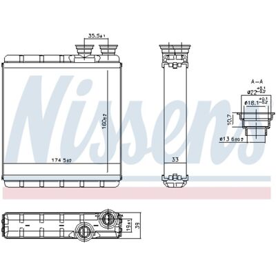 NISSENS 707302 Värmeradiator - Värmesystem utan slang NISSENS 707302 Värmeradiator - Värmesystem utan slang