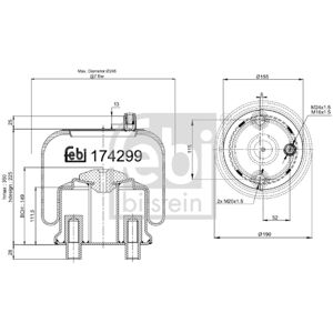 FEBI BILSTEIN 174299 Luftfjädringsskydd - Framaxeln FEBI BILSTEIN 174299 Luftfjädringsskydd - Framaxeln