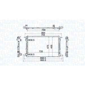 Magneti Marelli Modell 350213208900 Radiator - Kylsystem Magneti Marelli Modell 350213208900 Radiator - Kylsystem