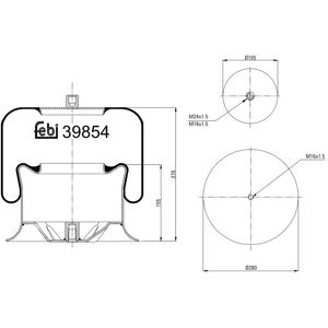 FEBI BILSTEIN 39854 Luftfjädringsstödsel - Framaxeln FEBI BILSTEIN 39854 Luftfjädringsstödsel - Framaxeln