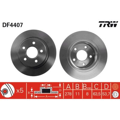 TRW Bakre delskiva Transit Connect Mk1 - Skiva de frână TRW Bakre delskiva Transit Connect Mk1 - Skiva de frână