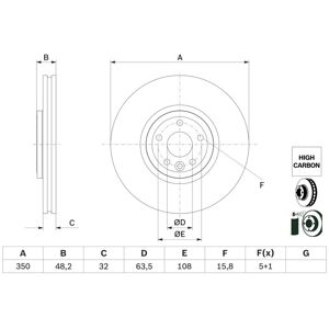 Bosch Modell 0 986 479 G33 Ventilerad bromsskiva - Bromsskiva Bosch Modell 0 986 479 G33 Ventilerad bromsskiva - Bromsskiva