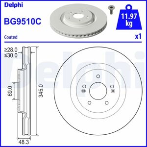 Delphi BG9510C Ventilerad bromsskiva - Bromsskiva Delphi BG9510C Ventilerad bromsskiva - Bromsskiva