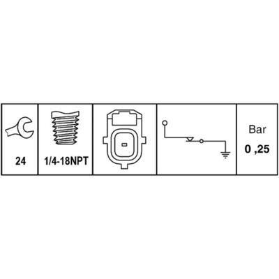 Oljetrycksomkopplare Hella 6zl 009 600-081 Oljetrycksomkopplare Hella 6zl 009 600-081