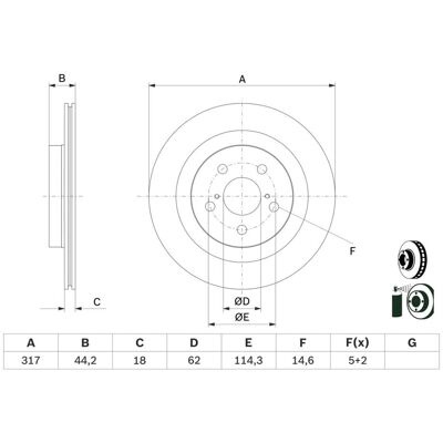 Bosch bromsskiva RAV4 Ventilerad - Bromsskiva Bosch bromsskiva RAV4 Ventilerad - Bromsskiva