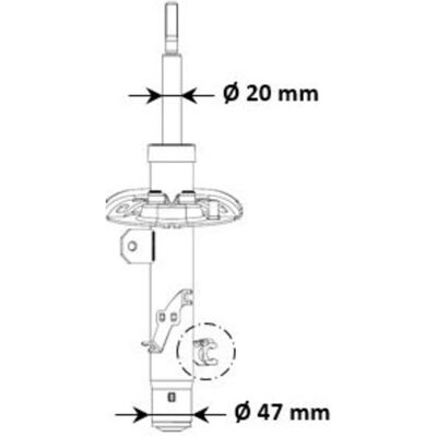 KYB 3348098 Chockdämpare - Höger fram - Gaspresstryck KYB 3348098 Chockdämpare - Höger fram - Gaspresstryck