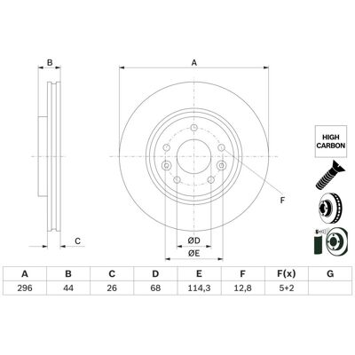 Bosch 0 986 479 F71 Ventilerad bromsring - Bromsring Bosch 0 986 479 F71 Ventilerad bromsring - Bromsring