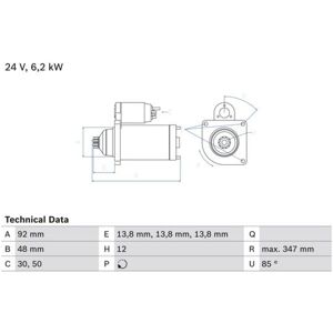Bosch 0 986 022 980 Startmotor - Höger rotation - 12 Tänder Bosch 0 986 022 980 Startmotor - Höger rotation - 12 Tänder