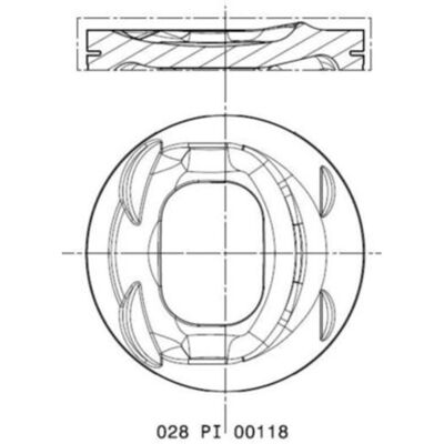 MAHLE Piston - 028 PI 00118 000 - Varianter: Ø 76,51 mm, 29,2 mm Höjd, Utan Kylkanal - Piston Typ MAHLE Piston - 028 PI 00118 000 - Varianter: Ø 76,51 mm, 29,2 mm Höjd, Utan Kylkanal - Piston Typ