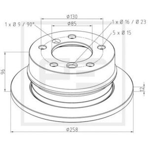 PETERS 016.290-00A Solid bakskiva - Bakskiva PETERS 016.290-00A Solid bakskiva - Bakskiva