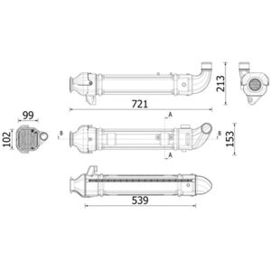 MAHLE CE 45 000P Kylare - Utsläppsgasåtercirkulation MAHLE CE 45 000P Kylare - Utsläppsgasåtercirkulation