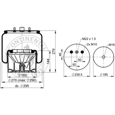 CONTINENTAL 6431 N P11 Luftfjädringsbälg CONTINENTAL 6431 N P11 Luftfjädringsbälg