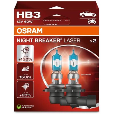 Glödlampa Osram Night Breaker Laser Hb3 12v, 60w, 2 Stycke Glödlampa Osram Night Breaker Laser Hb3 12v, 60w, 2 Stycke