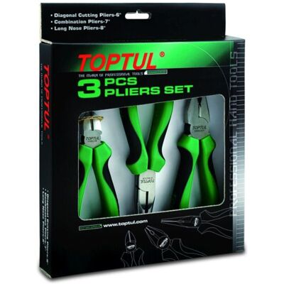 TOPTUL GAAE0302 - 3-delat universalsätt för tänger - Gummibelagda handtag - Plastbeklädda spetsar TOPTUL GAAE0302 - 3-delat universalsätt för tänger - Gummibelagda handtag - Plastbeklädda spetsar
