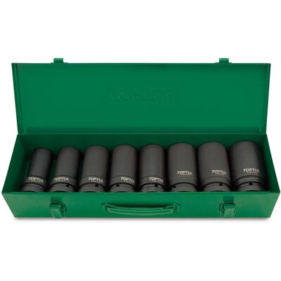 TOPTUL Slagnyckelset 1" Lång 8 st 24-41mm TOPTUL Slagnyckelset 1" Lång 8 st 24-41mm