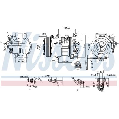 Nissens 6SES14C AC-kompressor - Fordon Nissens 6SES14C AC-kompressor - Fordon
