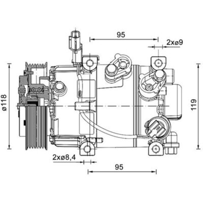 Mahle Modell 6VS12e - Luftkonditionskompressor Mahle Modell 6VS12e - Luftkonditionskompressor
