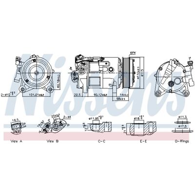 NISSENS 891038 - Luftkonditioneringskompressor för BMW, MINI NISSENS 891038 - Luftkonditioneringskompressor för BMW, MINI