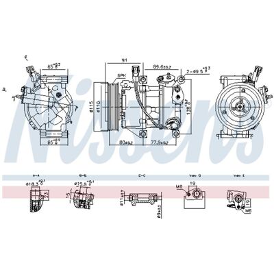 NISSENS 891114 - Luftkonditionskompressor - Utan magnetkoppling, R134a, Toyota Yaris III NISSENS 891114 - Luftkonditionskompressor - Utan magnetkoppling, R134a, Toyota Yaris III