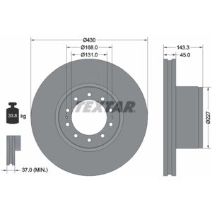 TEXTAR Mercedes-Benz Varmbromsdisc - Ventilerad 430mm - 45mm - ATEGO/ACTROS TEXTAR Mercedes-Benz Varmbromsdisc - Ventilerad 430mm - 45mm - ATEGO/ACTROS