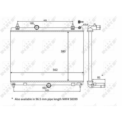 NRF 58468 Aluminium Radiator för Peugeot & Citroën - Kylsystem NRF 58468 Aluminium Radiator för Peugeot & Citroën - Kylsystem