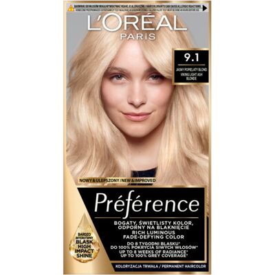 L’Oréal Paris Préférence Hårfärg Skugga 9.1 Viking Light Ash Blonde 1 st. L’Oréal Paris Préférence Hårfärg Skugga 9.1 Viking Light Ash Blonde 1 st.