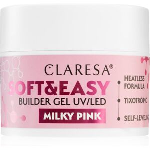 Claresa Soft&Easy Builder Gel basgel för naglar Skugga Milky Pink 45 g