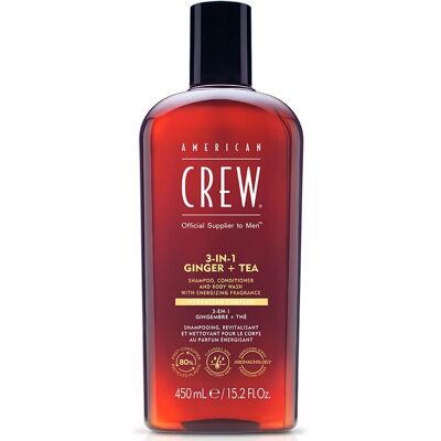 American Crew Ingefära + Te 3-i-1 Schampo 450ml - Hår- och kroppsvård American Crew Ingefära + Te 3-i-1 Schampo 450ml - Hår- och kroppsvård