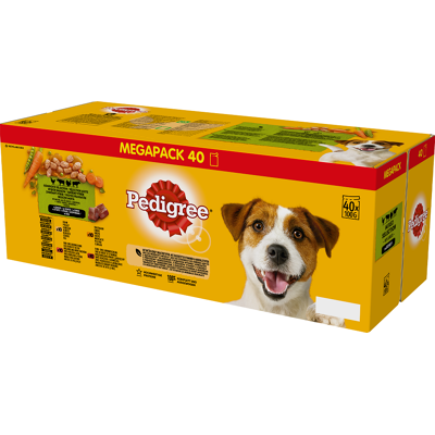 Pedigree Adult Våtfoder För Vuxna Hundar I Portionspåsar Med Olika Sorter 40x100g Pedigree Adult Våtfoder För Vuxna Hundar I Portionspåsar Med Olika Sorter 40x100g