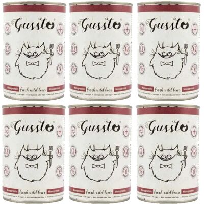 GUSSTO våtfoder för katter - Vildsvin, Högt kötthalt, 12x400g GUSSTO våtfoder för katter - Vildsvin, Högt kötthalt, 12x400g
