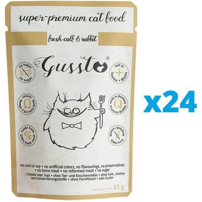 Gussto Cat Fresh Kalv & Kanin 24x85 G Gussto Cat Fresh Kalv & Kanin 24x85 G