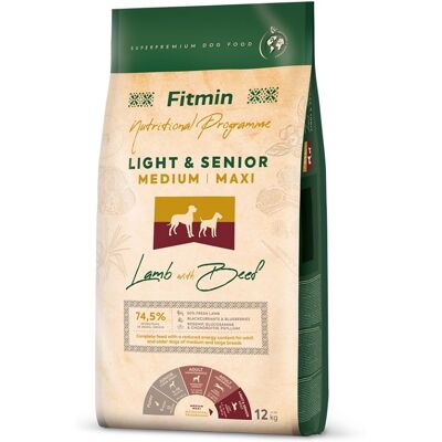 FITMIN Hund Näringsprogram Medium Maxi Lätt Senior Lamm&Nötkött - Hundfoder FITMIN Hund Näringsprogram Medium Maxi Lätt Senior Lamm&Nötkött - Hundfoder