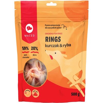 Maced Rings Hundgodis Med Kyckling Och Fisk 500g Maced Rings Hundgodis Med Kyckling Och Fisk 500g