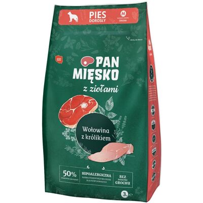 Hundmat - Nötkött & Kanin med örter - Medium 3kg Hundmat - Nötkött & Kanin med örter - Medium 3kg