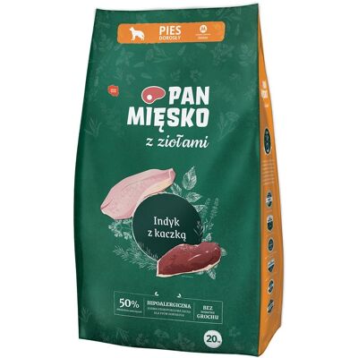 Pan Mięsko Z Ziołami Indyk Z Kaczką M 20 Kg Dla Ras Średnich Pan Mięsko Z Ziołami Indyk Z Kaczką M 20 Kg Dla Ras Średnich