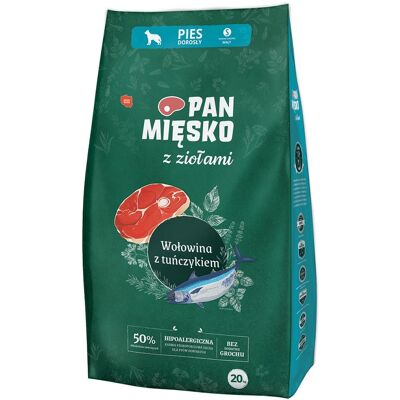 Pan Miesko - Modell: Ziołami Biff med tonfisk - Liten - Hundmat Pan Miesko - Modell: Ziołami Biff med tonfisk - Liten - Hundmat